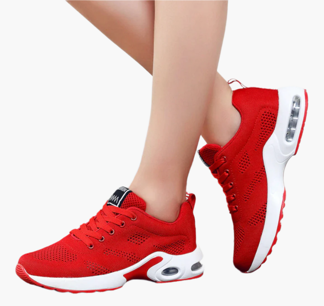 Trendiga ergonomiska sportskor för dam. Moderna ortopediska sneakers som ger komfort.