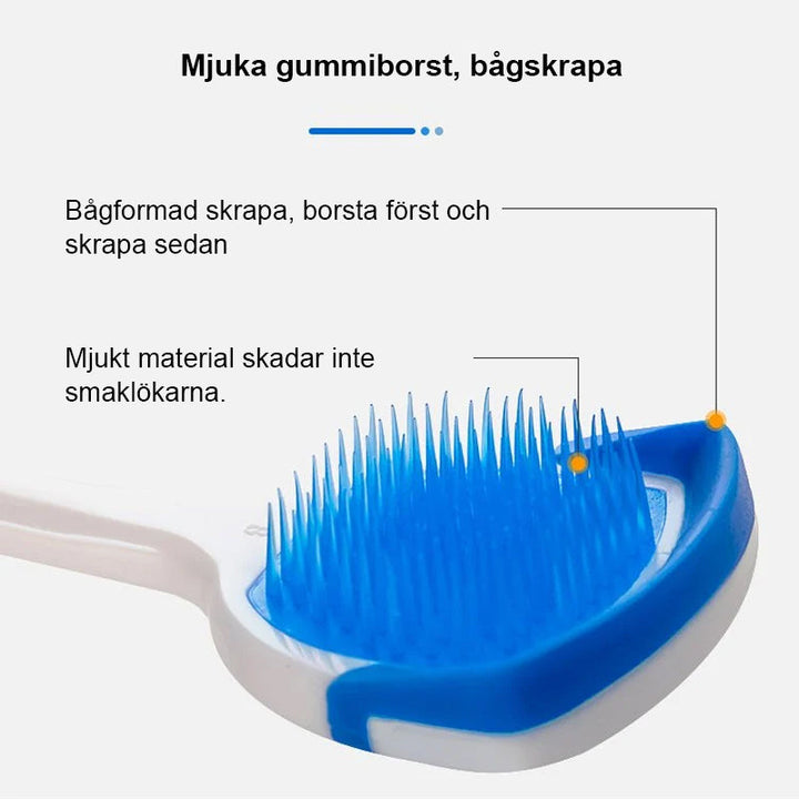 "Tungrengöringsgelset för fräsch andedräkt, inkluderar en gel i transparent tub, främjar optimal munhygien."