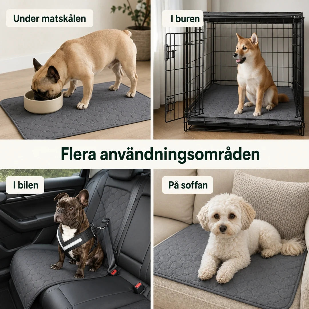 Tvättbar kissmatta för valpar. Superabsorberande matta håller golvet torrt och är enkel att rengöra.