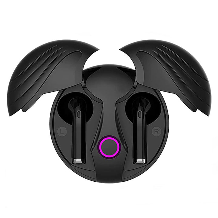 "TWS trådlösa Bluetooth-hörlurar IPX5 i vit och svart, modern design, elegant och vattentät för alla aktiviteter."