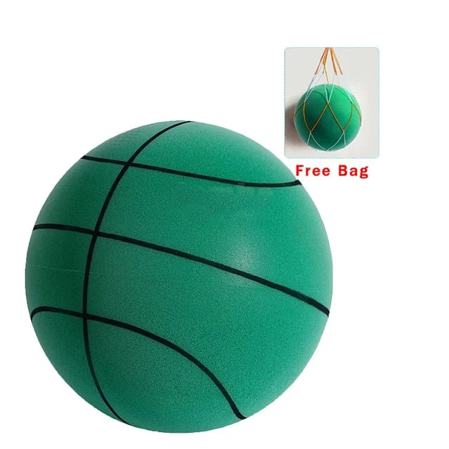 "Tyst mjuk PU-skum basketboll i grönt och blått, idealisk för inomhusträning. Perfekt för tyst och flexibel spelupplevelse."