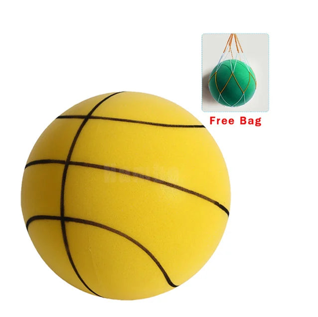 "Tyst mjuk PU-skum basketboll i grönt och blått, idealisk för inomhusträning. Perfekt för tyst och flexibel spelupplevelse."