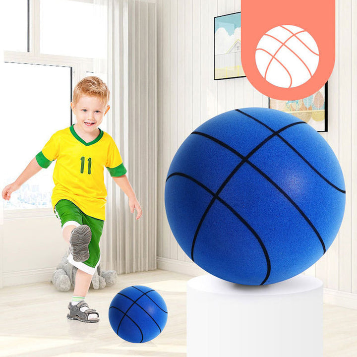 "Tyst mjuk PU-skum basketboll i grönt och blått, idealisk för inomhusträning. Perfekt för tyst och flexibel spelupplevelse."