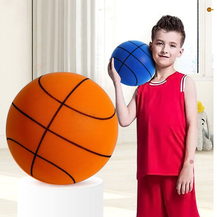 "Tyst mjuk PU-skum basketboll i grönt och blått, idealisk för inomhusträning. Perfekt för tyst och flexibel spelupplevelse."
