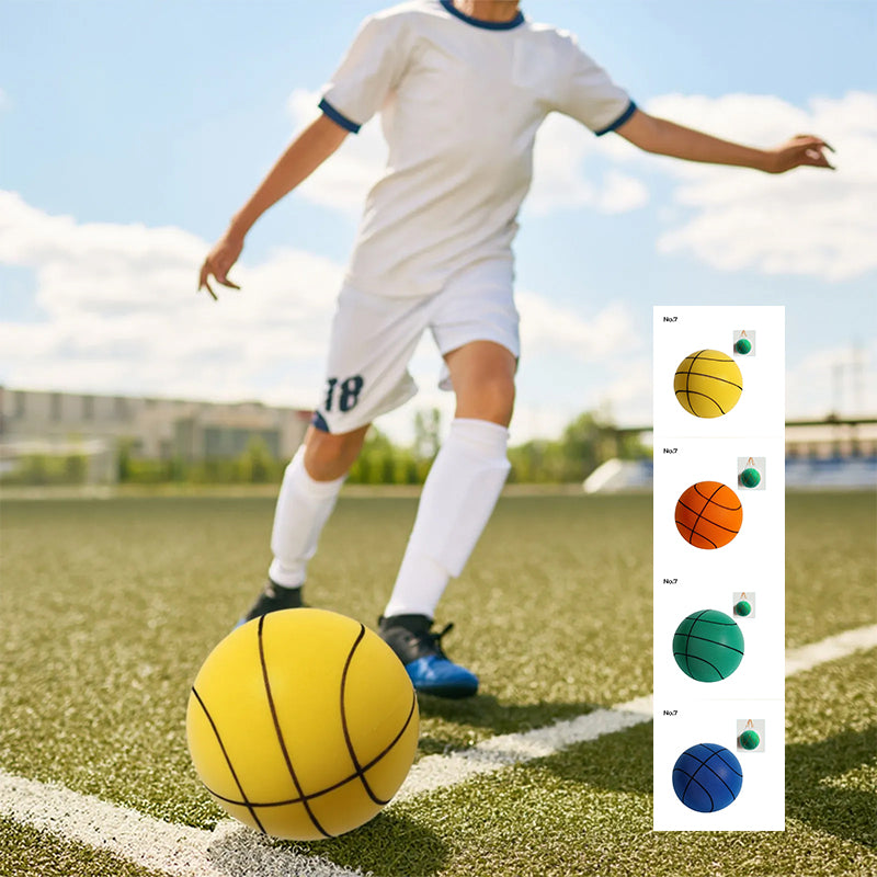 "Tyst mjuk PU-skum basketboll i grönt och blått, idealisk för inomhusträning. Perfekt för tyst och flexibel spelupplevelse."