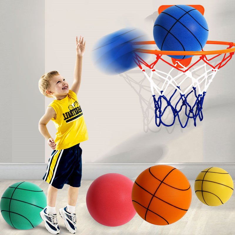 "Tyst mjuk PU-skum basketboll i grönt och blått, idealisk för inomhusträning. Perfekt för tyst och flexibel spelupplevelse."