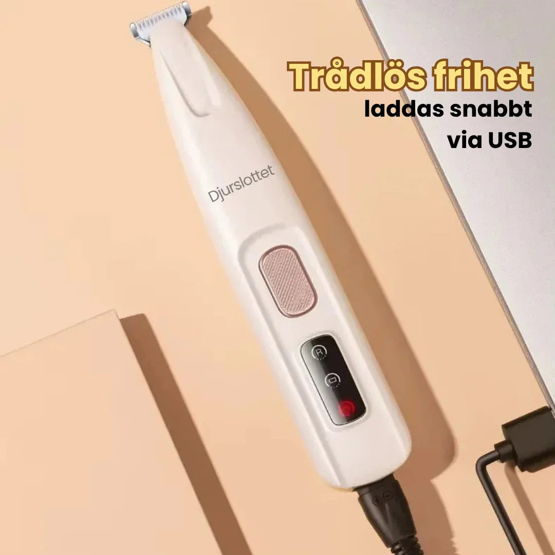 Mångsidig tasstrimmer från Silvetti för både hundar och katter. Tyst, uppladdningsbar för grooming.