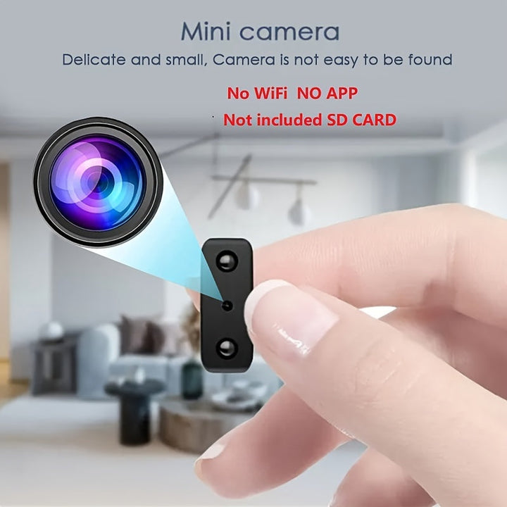 Trådlös Full HD minikamera med avancerad rörelsedetektion och mörkerseende för komplett smarthemssäkerhet.