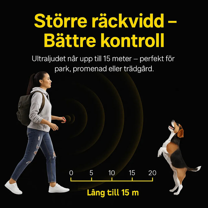 Modern antiskällenhet med ultraljudsteknik, ett verktyg för hundträning och tystare hemmiljö.