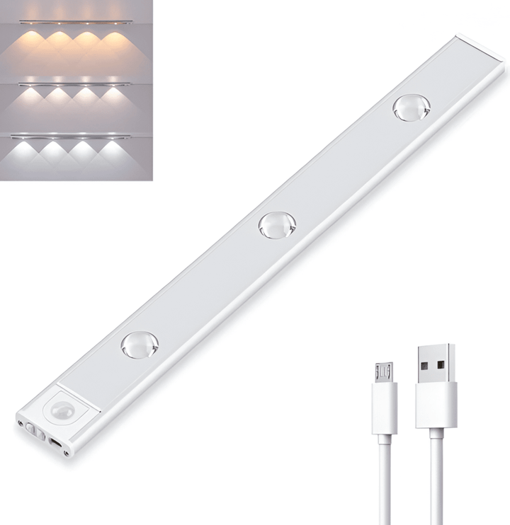 Självhäftande & magnetisk LED-list med rörelsesensor. USB-laddningsbar listbelysning för hemmet.
