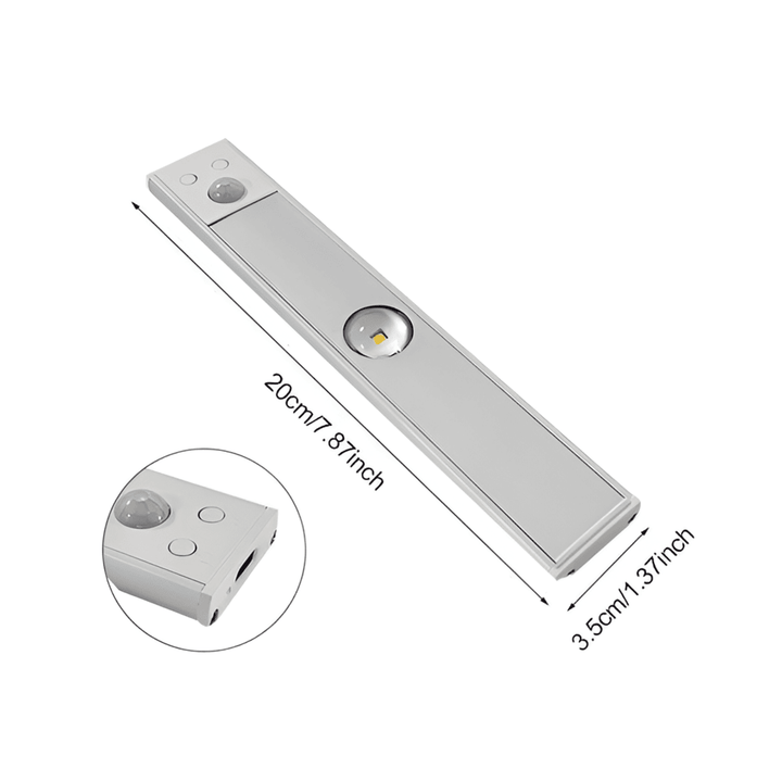 Effektiv belysning med ultratunn LED-list. USB-laddningsbar vägglampa med rörelsesensor för alla utrymmen.