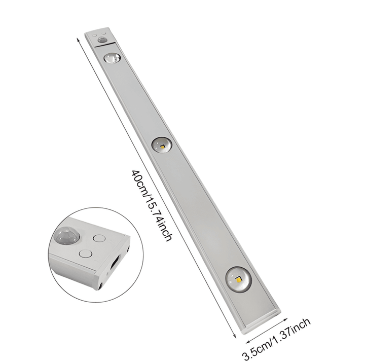 Stilren LED-list med rörelsesensor. Trådlös, uppladdningsbar via USB, perfekt för effektiva belysningslösningar.