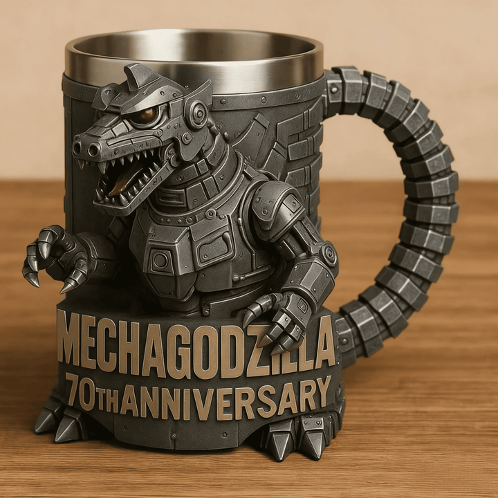 Snygg 3D monstermugg med King Ghidorah & Mothra-inspirerad design. En unik temamugg för samlarutgåvan.