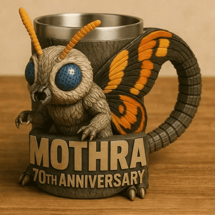 Samlarobjekt: detaljerad 3D monstermugg i resin, unik kaffemugg med Godzilla-tema. Ett måste för fans.