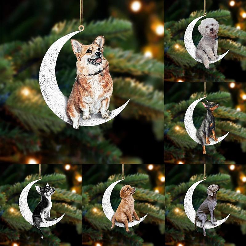 "Unik tvåsidig hängande prydnad i glimmerplast, färgglad och iögonfallande, perfekt som inredningsdetalj eller julpynt."