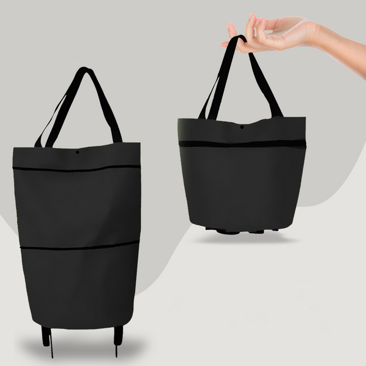 Stilren 2-i-1 shoppingväska med hjul i modern design. Mångsidig unisex transportväska, praktisk att bära.