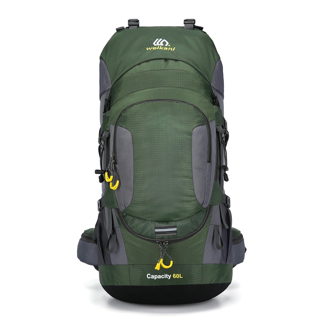 Hållbar 60L ryggsäck, vattentät för krävande utomhusäventyr. Perfekt unisex utrustning för camping.