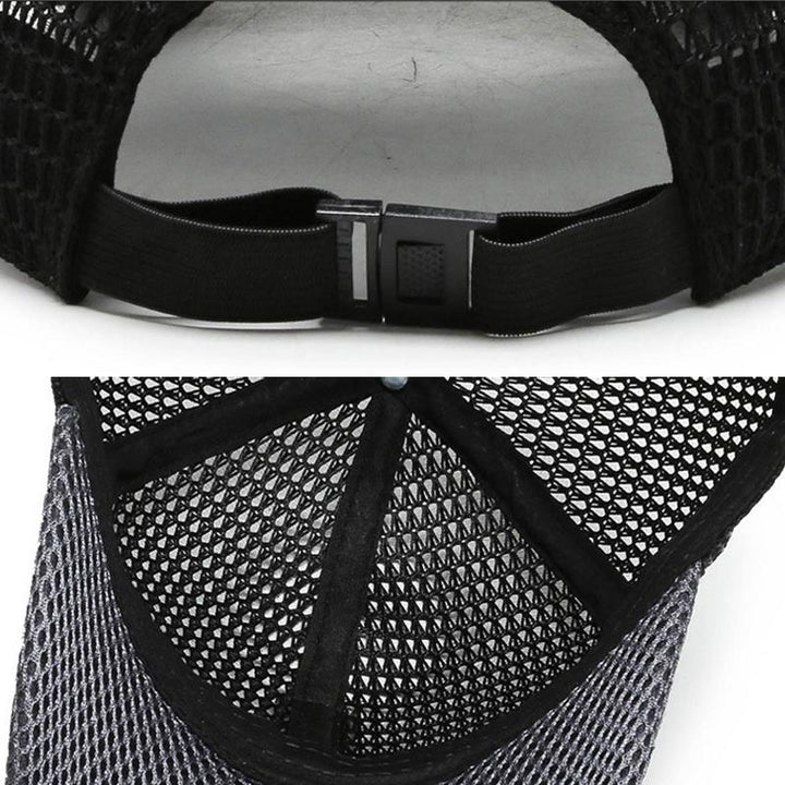 "Unisex andningsbar mesh keps i ljusgrå för sport och utomhus, justerbar, snabbtorkande och bekväm för aktiv livsstil."