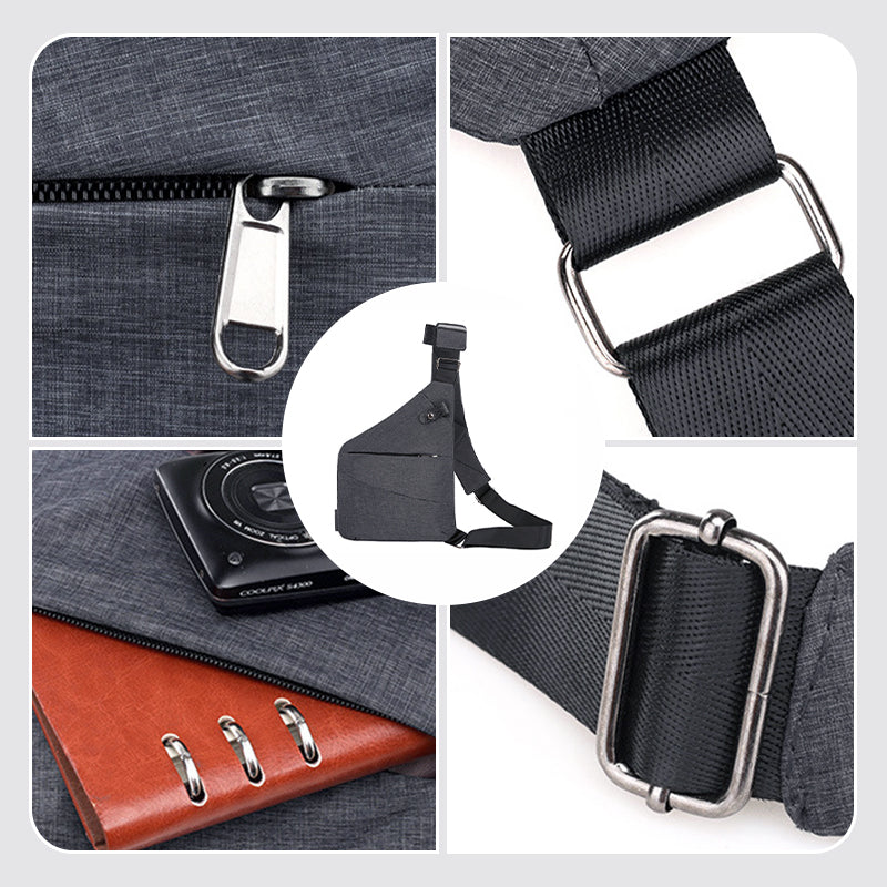 Säker anti-stöld crossbody-väska i polyester, idealisk för organiserad förvaring & trygga resor.
