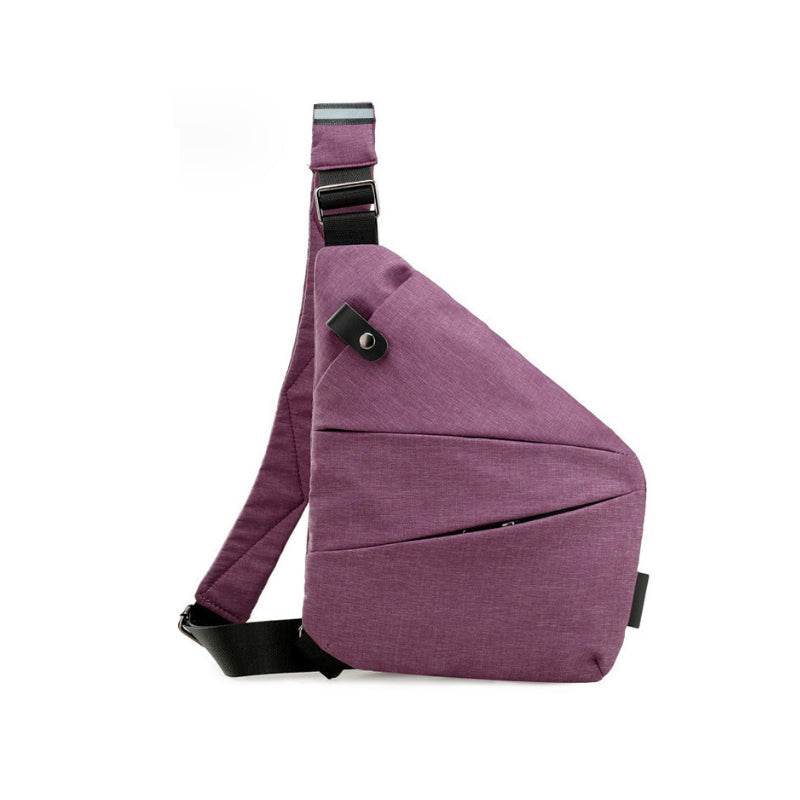 Detalj av robust dragkedja & vattentåligt material på en säker anti-stöld crossbody-väska i polyester.