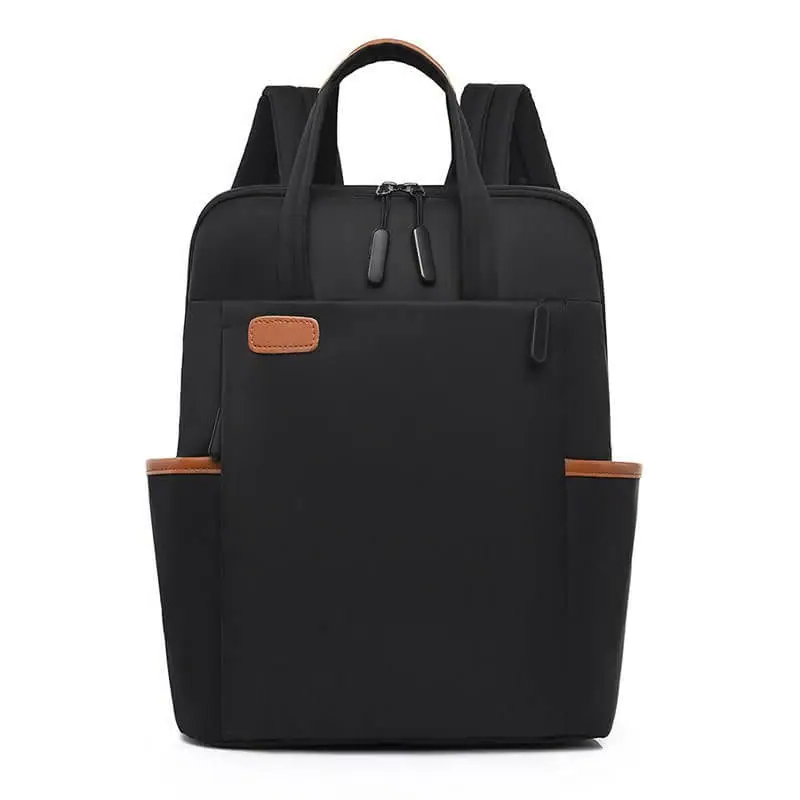 Svart unisex pendlarryggsäck med stöldskydd, perfekt för säker transport av värdesaker.