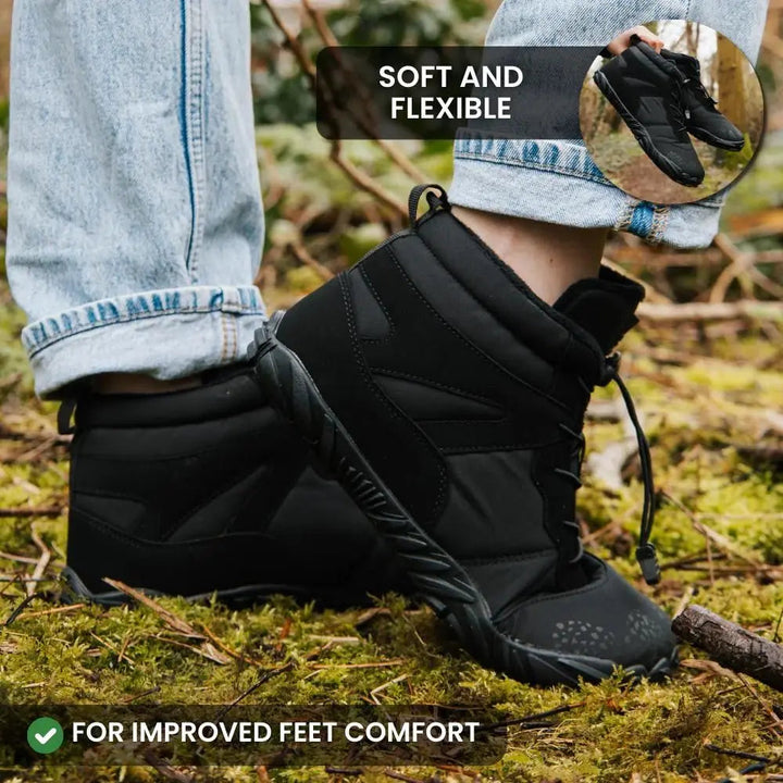 Gråa Bailey barfotaskor, unisex, med bred tåbox & minimalistisk design för fotträning/vardag.