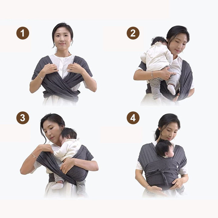 "Unisex bebis bärsele i mjuk bomull, ergonomisk design, grå färg, optimal komfort och säkerhet för barn och föräldrar."
