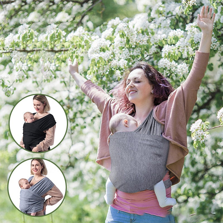"Unisex bebis bärsele i mjuk bomull, ergonomisk design, grå färg, optimal komfort och säkerhet för barn och föräldrar."