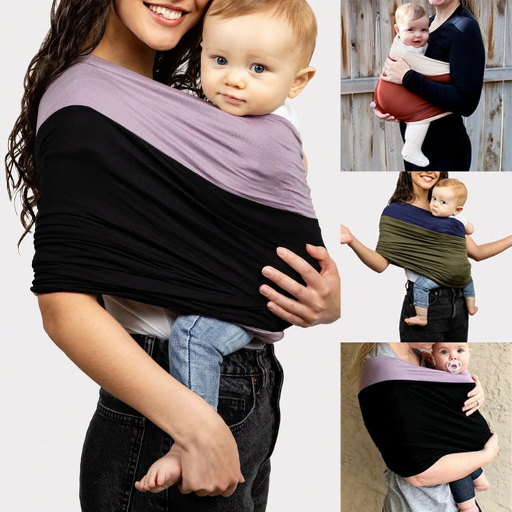 Unisex bekväm babyrygghandduk i karamellfärg, ger handsfree bekvämlighet och stöd, perfekt för föräldrar på språng.