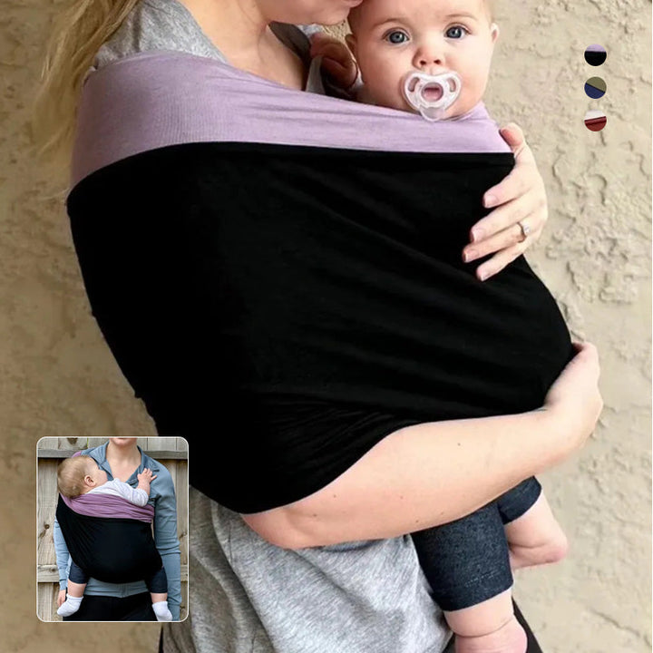 Unisex bekväm babyrygghandduk i karamellfärg, ger handsfree bekvämlighet och stöd, perfekt för föräldrar på språng.
