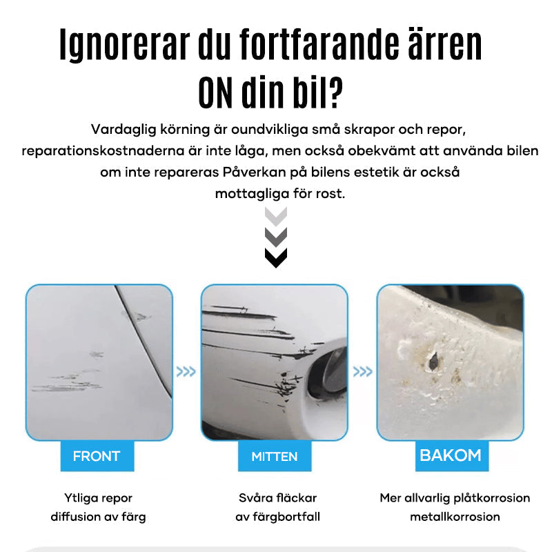 "Unisex bilreparationspenna för lackering i grått och silver, enkel applicering för att reparera och skydda billack."