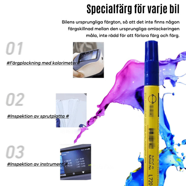 "Unisex bilreparationspenna för lackering i grått och silver, enkel applicering för att reparera och skydda billack."