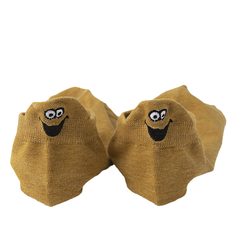 "Unisex broderade crew strumpor, japansk stil med smiley-mönster, mångsidig och elegant design, för alla årstider."