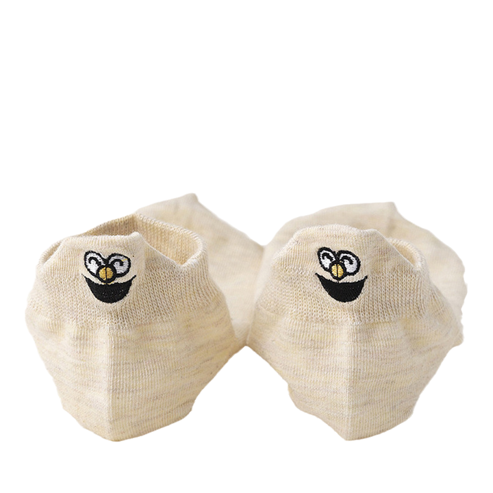 "Unisex broderade crew strumpor, japansk stil med smiley-mönster, mångsidig och elegant design, för alla årstider."