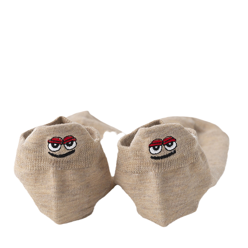 "Unisex broderade crew strumpor, japansk stil med smiley-mönster, mångsidig och elegant design, för alla årstider."