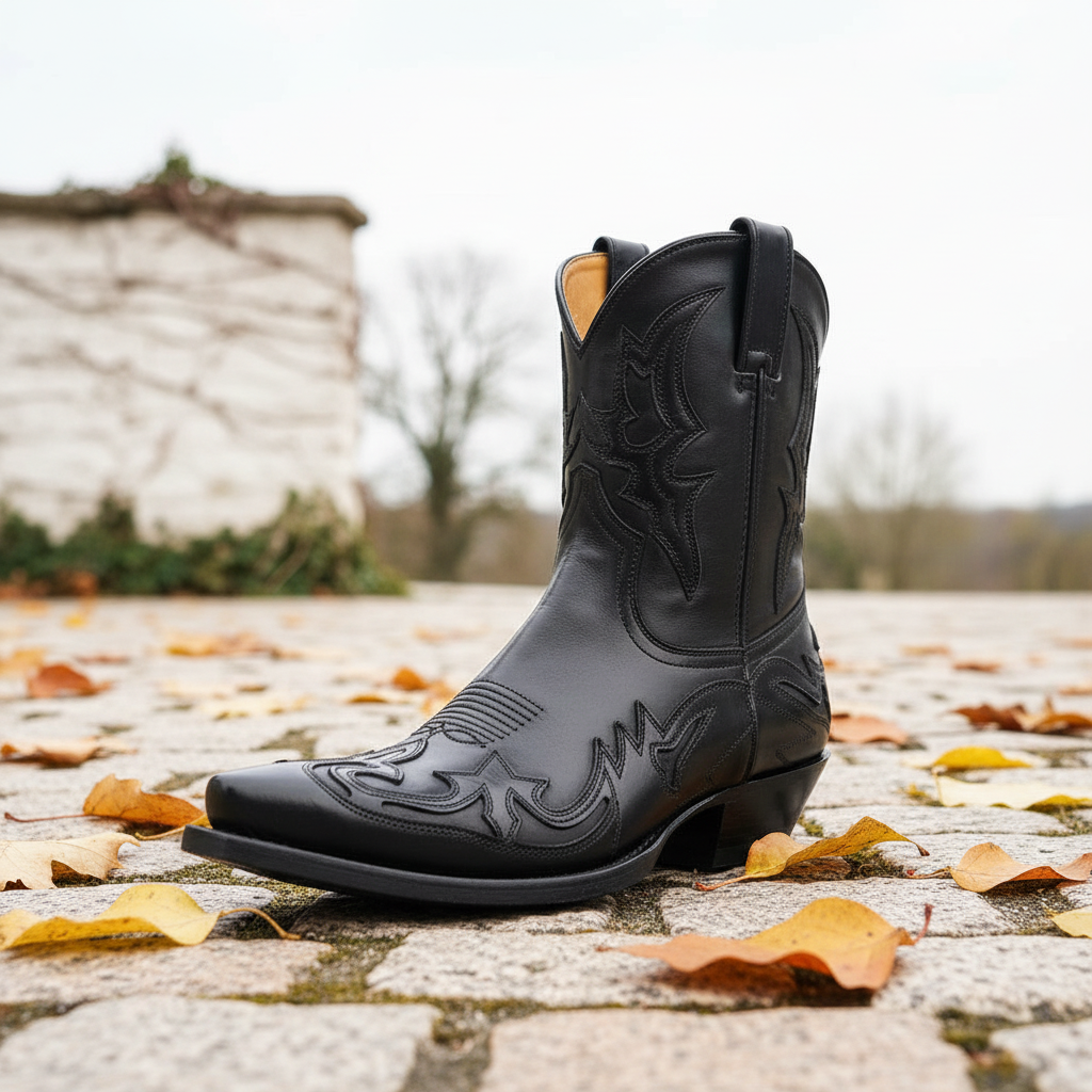Unisex cowboystövlar i läder med detaljerat broderi. Tidlösa westernstövlar för stilmedvetet skomode.