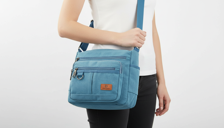 Mångsidig vardagsväska: Unisex crossbody med RFID-skydd, flera fickor och robust design.
