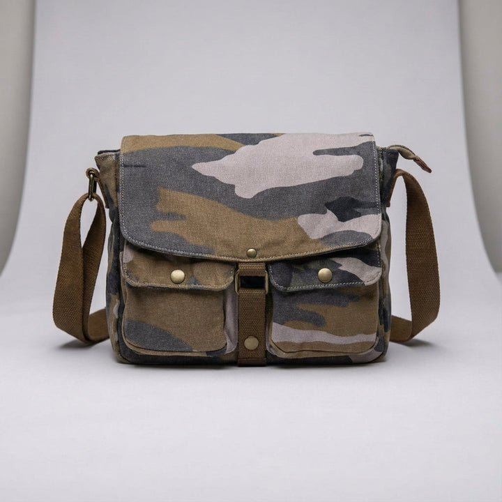 Vardags- och resevänlig unisex axelremsväska. Slitstark canvas crossbodyväska i autentisk vintagestil.