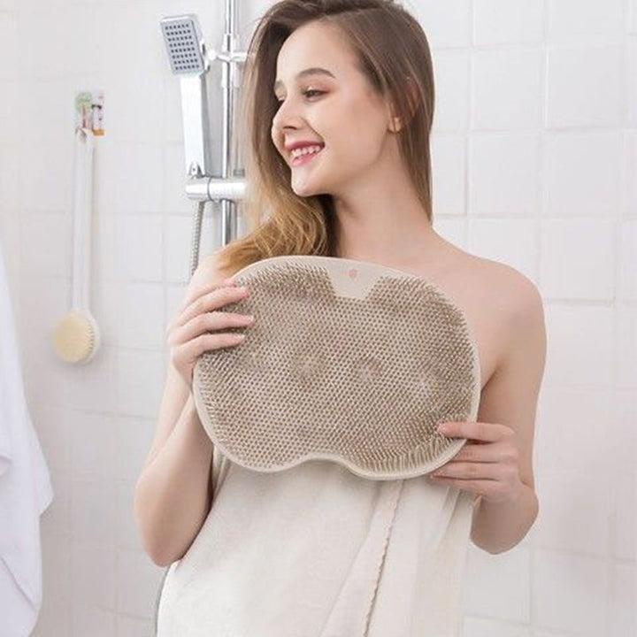 "Unisex dusch- och massageskrubb i mjukt TPR, perfekt för massage av fötter och rygg. Finns i flera färger."