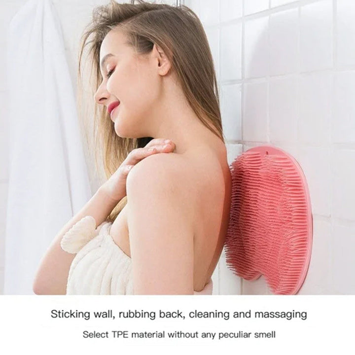 "Unisex dusch- och massageskrubb i mjukt TPR, perfekt för massage av fötter och rygg. Finns i flera färger."