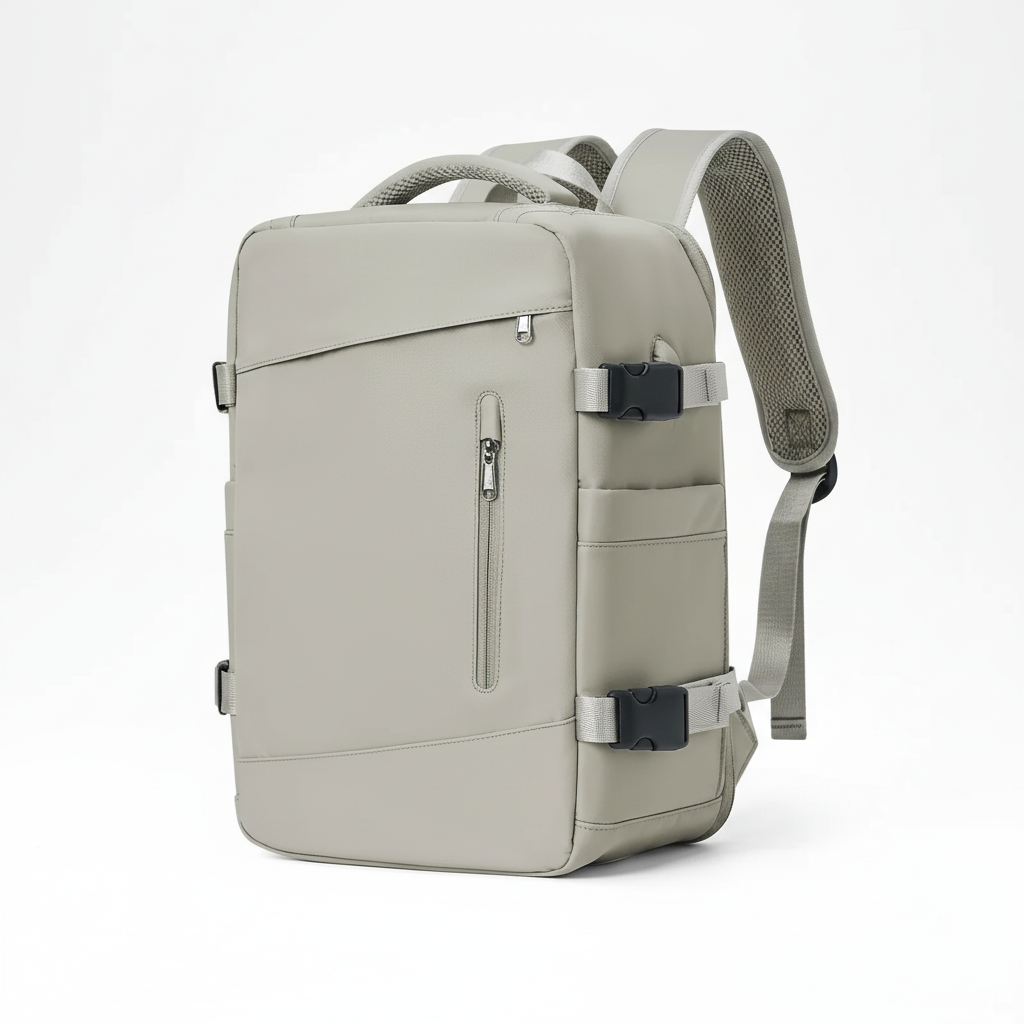 Öppen EasyCarry resväska med organiseringsfack, laptopfack och gott om plats för weekendresa.