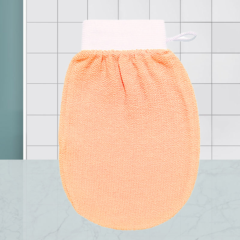 "Unisex exfolieringshandskar i viskos, böngrön och lila färg, tar bort död hud för mjukare hud."