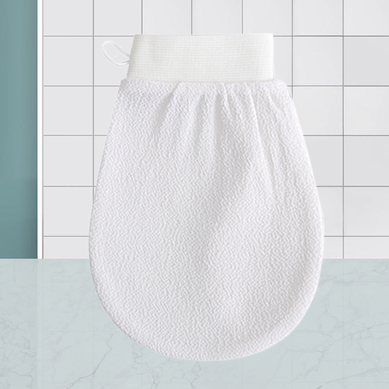 "Unisex exfolieringshandskar i viskos, böngrön och lila färg, tar bort död hud för mjukare hud."