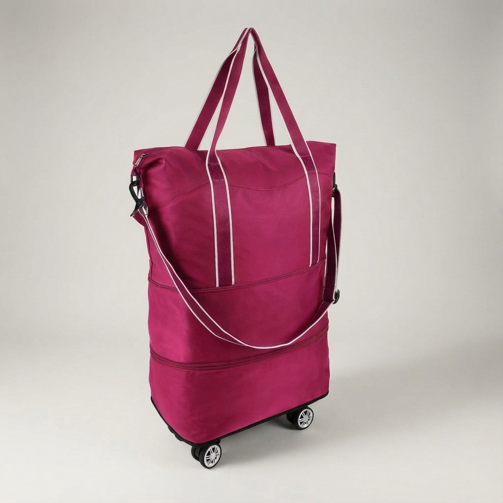 Lättviktig fällbar duffelväska med hjul GlideBag. Flexibel och vattenavvisande resebag, unisex design.