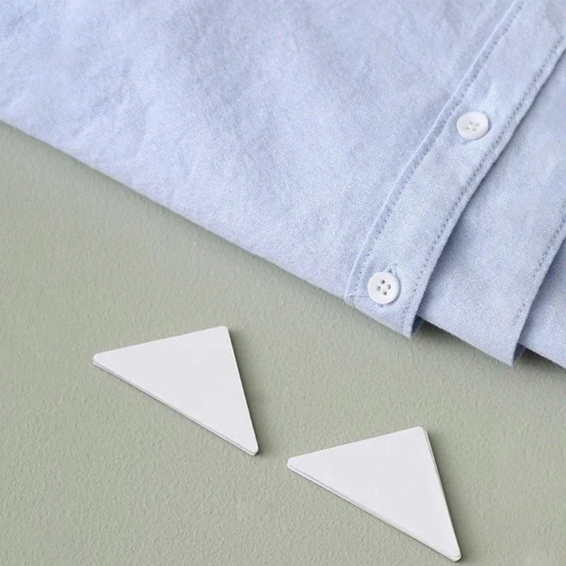 Unisex förtjockad PVC-krage anti-vridning kantformare, triangulär form, osynligt stöd för skjortkragar, förbättrad elegans.