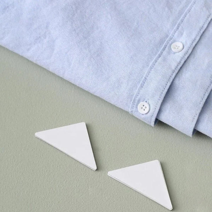 Unisex förtjockad PVC-krage anti-vridning kantformare, triangulär form, osynligt stöd för skjortkragar, förbättrad elegans.