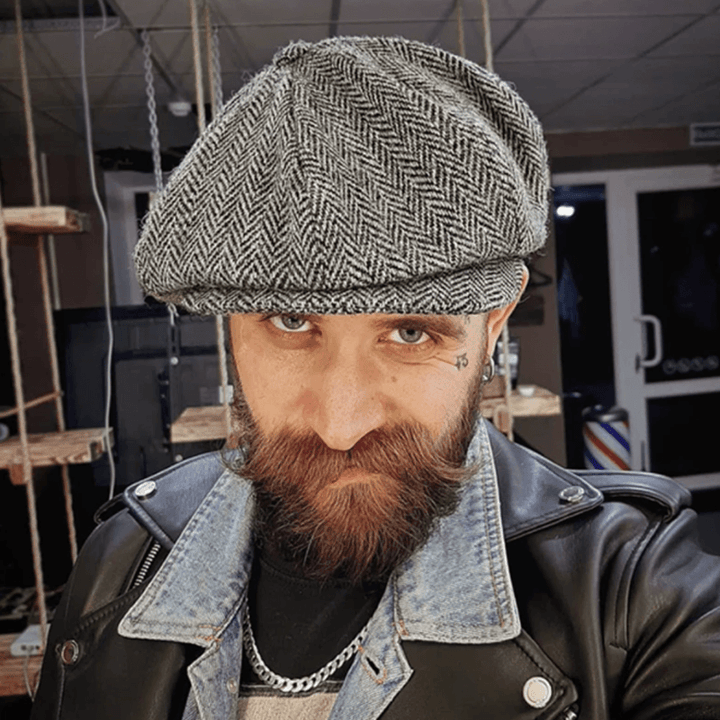 "Unisex Gatsby basker keps i bomull med retrodesign, andningsbar och bekväm för alla årstider, perfekt för män."