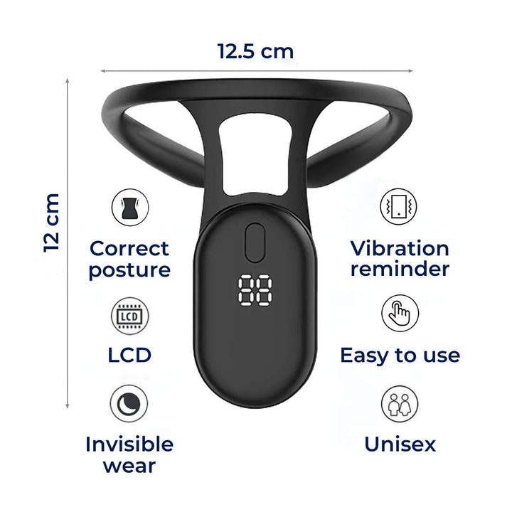 Ergonomisk hållningskorrigerare med realtidsfeedback, effektivt ryggstöd och nackstöd för en friskare ryggrad.