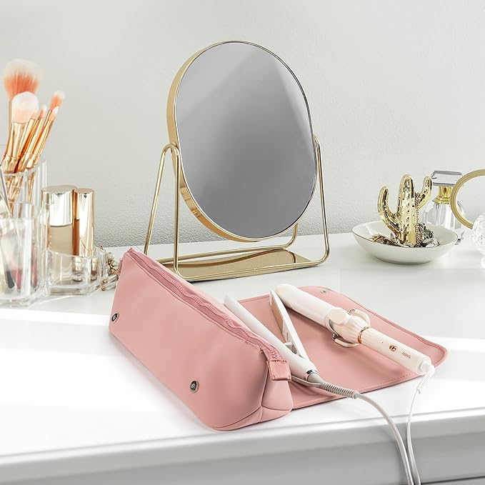 Elegant unisex skönhetsaccessoar. Resväska med värmeskydd för hårverktyg, utmärkt presentidé för styling.