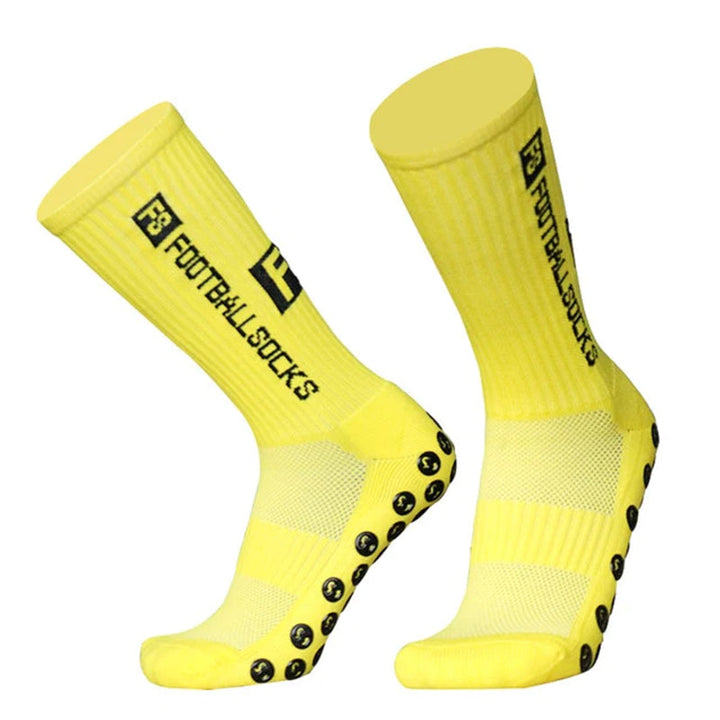 Unisex halkfria fotbollsstrumpor, ergonomisk design i svart färg för stabilitet och komfort på planen, storlek 38-45.